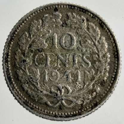 1941 Netherlands 10 Cents Silver Coin | Collectable Grade