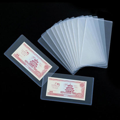 20 x Thick Clear Money Sleeves Currency Banknote Bill Storage Bag Protector