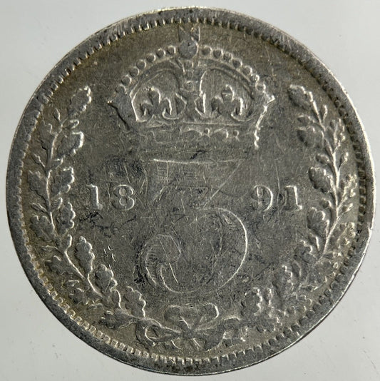 1891 Victoria Threepence Silver Coin | Collectable Grade