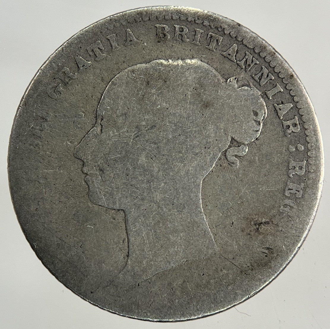 1872 Victoria Sixpence Silver Coin | Worn Grade