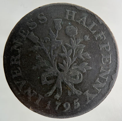 1795 British Inverness Half - Penny Coin | Collectable Grade