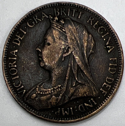 1900 Victoria Half - Penny Coin | British Coin | Fine Collectable Grade | a1080