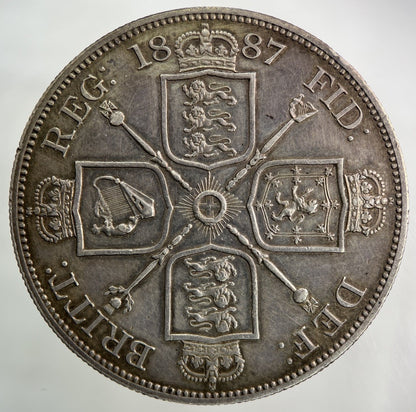 1887 Victoria Double Florin Silver Coin | Very High Grade