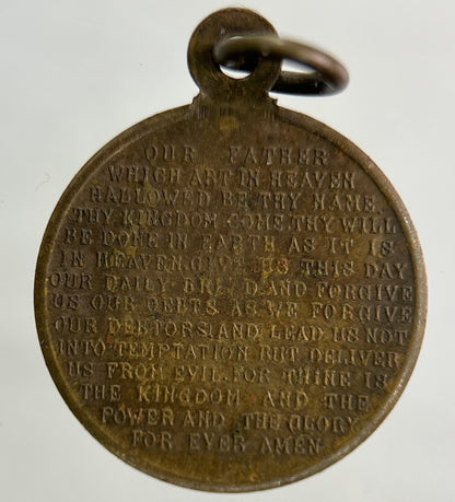 British Small George V The Lords Prayer Medal Charm Coin | Collectable Grade