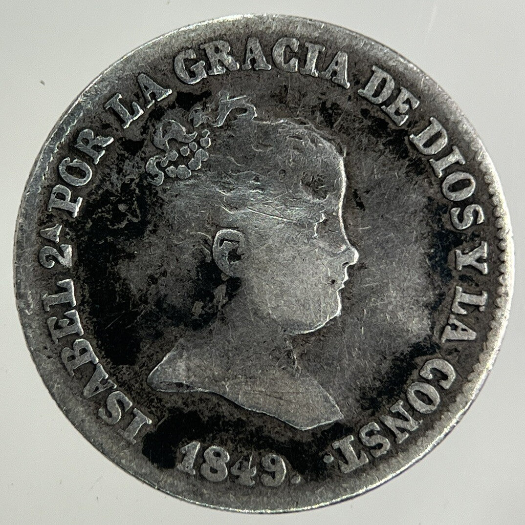 1849 Spain 1 Real Silver Coin | Fine Collectable Grade