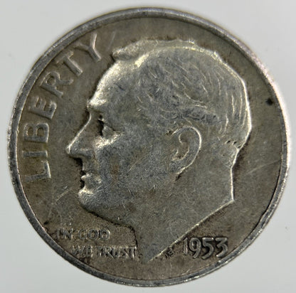 1953 US USA Roosevelt Dime Silver Coin | Collectable Grade