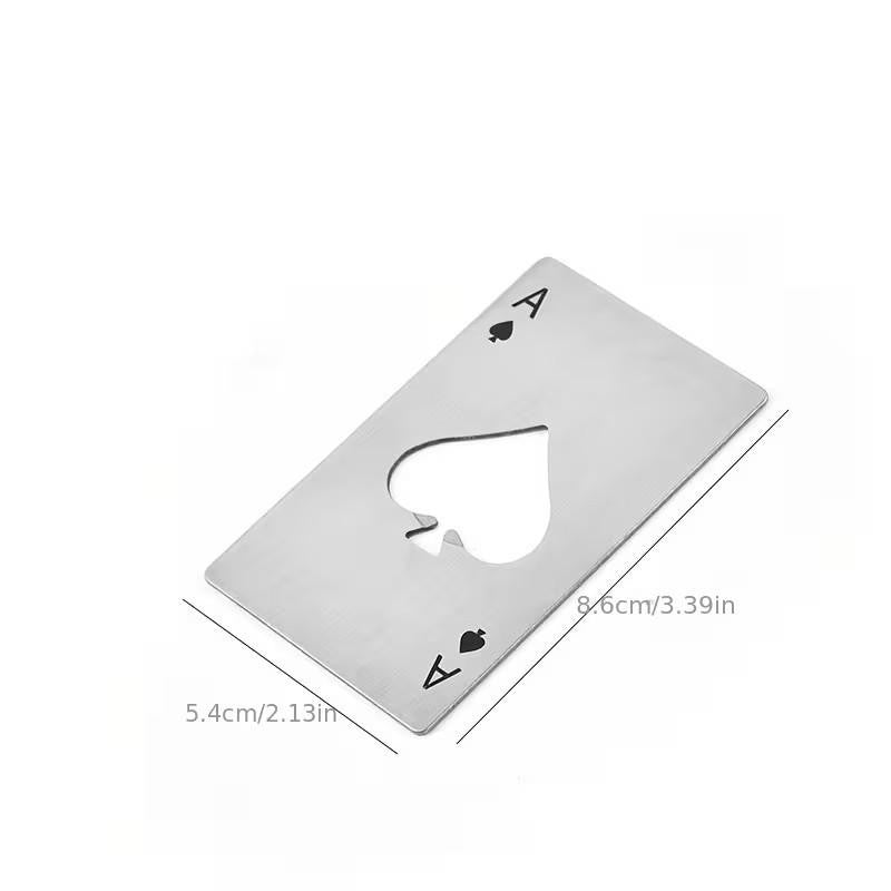 Solid Metal Ace Playing Card Casino Gambling Bottle Opener Premium Gift UK