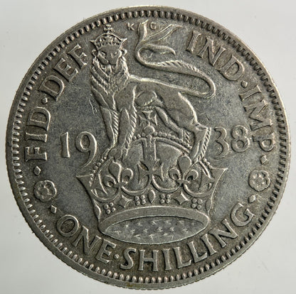 1938 George VI Shilling Silver Coin | Fine Collectable Grade