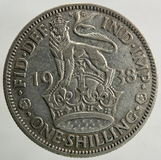 1938 George VI Shilling Silver Coin | Fine Collectable Grade