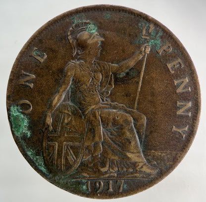 1917 George V One Penny Coin | Fine Collectable Grade