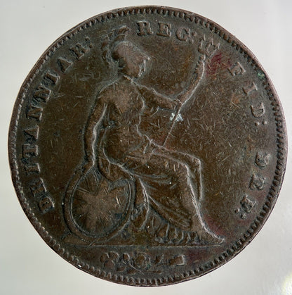 1854 Victoria One Penny Coin | Fine Collectable Grade