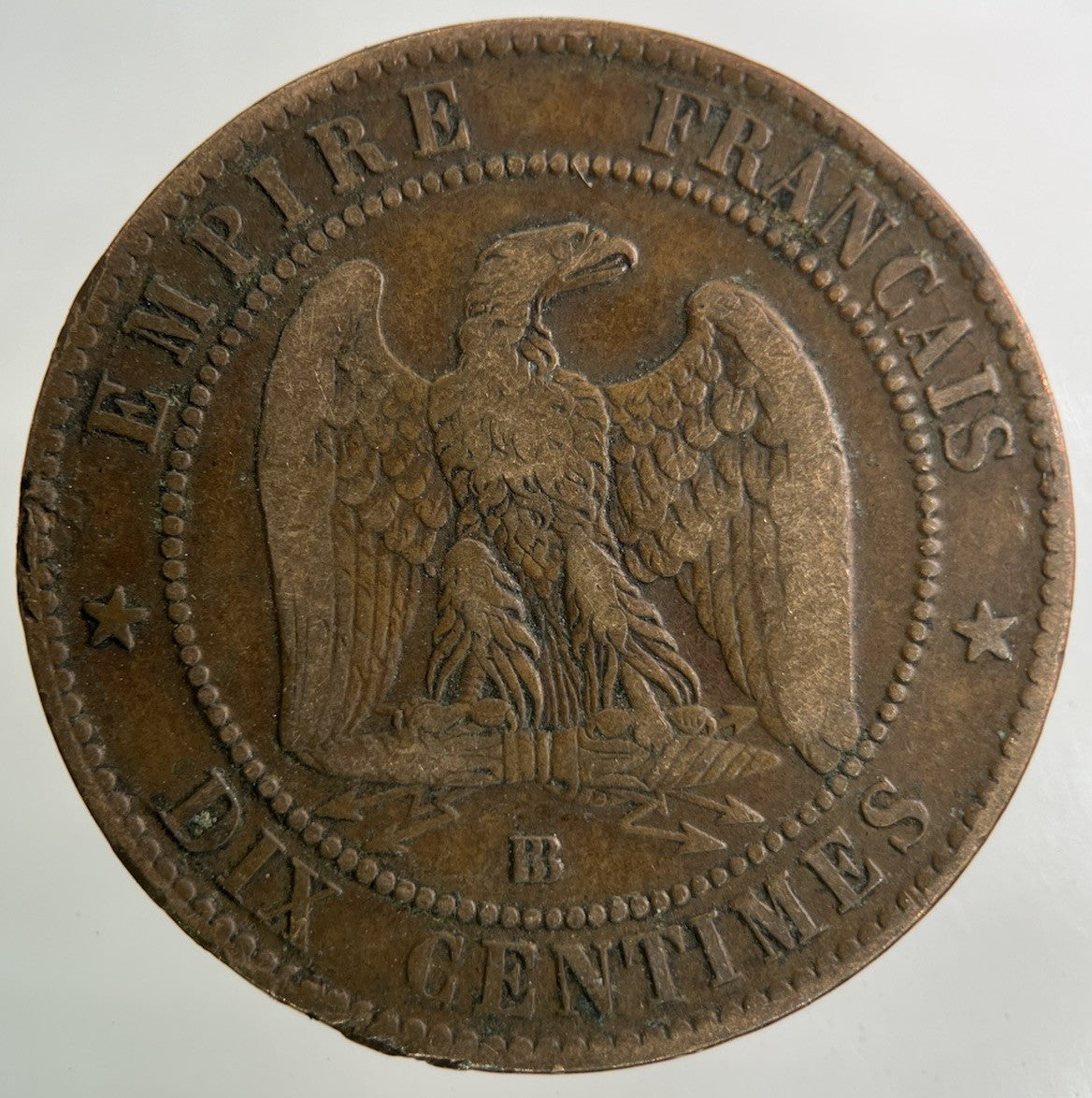 1864 France 10 Centimes Coin | Fine Collectable Grade
