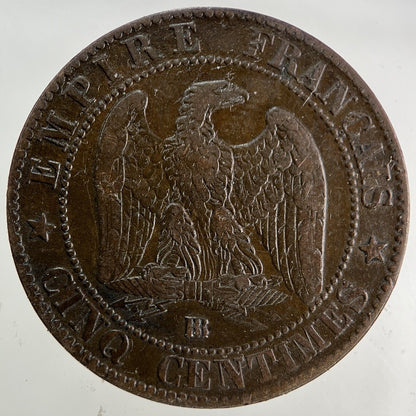1862 France 5 Centimes Coin | Fine Collectable Grade