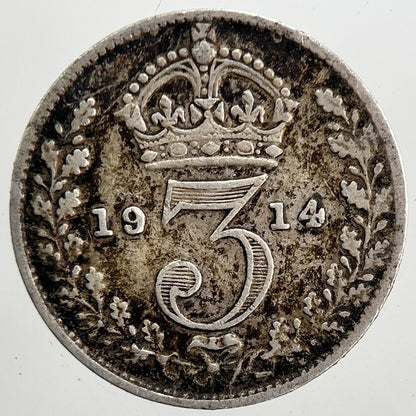 1914 George V Threepence Silver Coin | Very High Grade