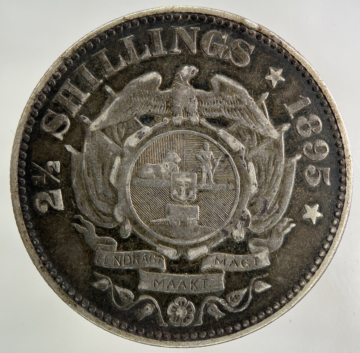 1895 South Africa Half - Crown Silver Coin | Fine Collectable Grade