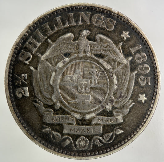 1895 South Africa Half - Crown Silver Coin | Fine Collectable Grade