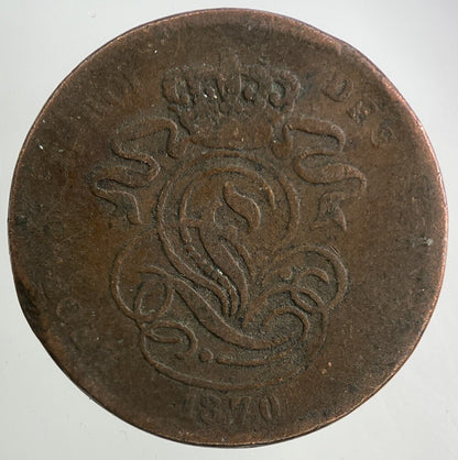 1870 Belgium 2 Centimes Coin | Collectable Grade