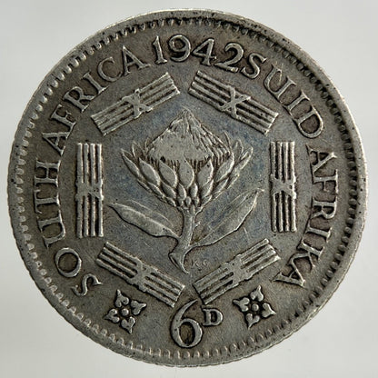 1942 South Africa Sixpence Silver Coin | Collectable Grade