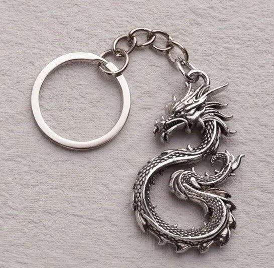 Metal Dragon Shaped Keyring Premium Keychain Gift UK