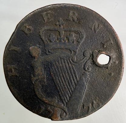 1776 Irish Half - Penny Coin | Fine Collectable Grade