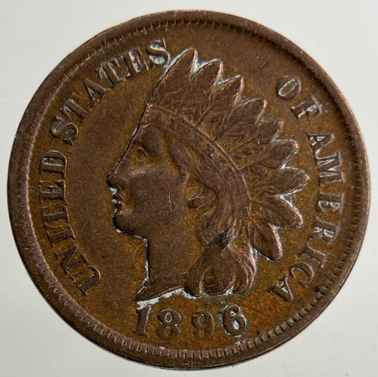 1896 US USA One Cent Coin | Fine Collectable Grade