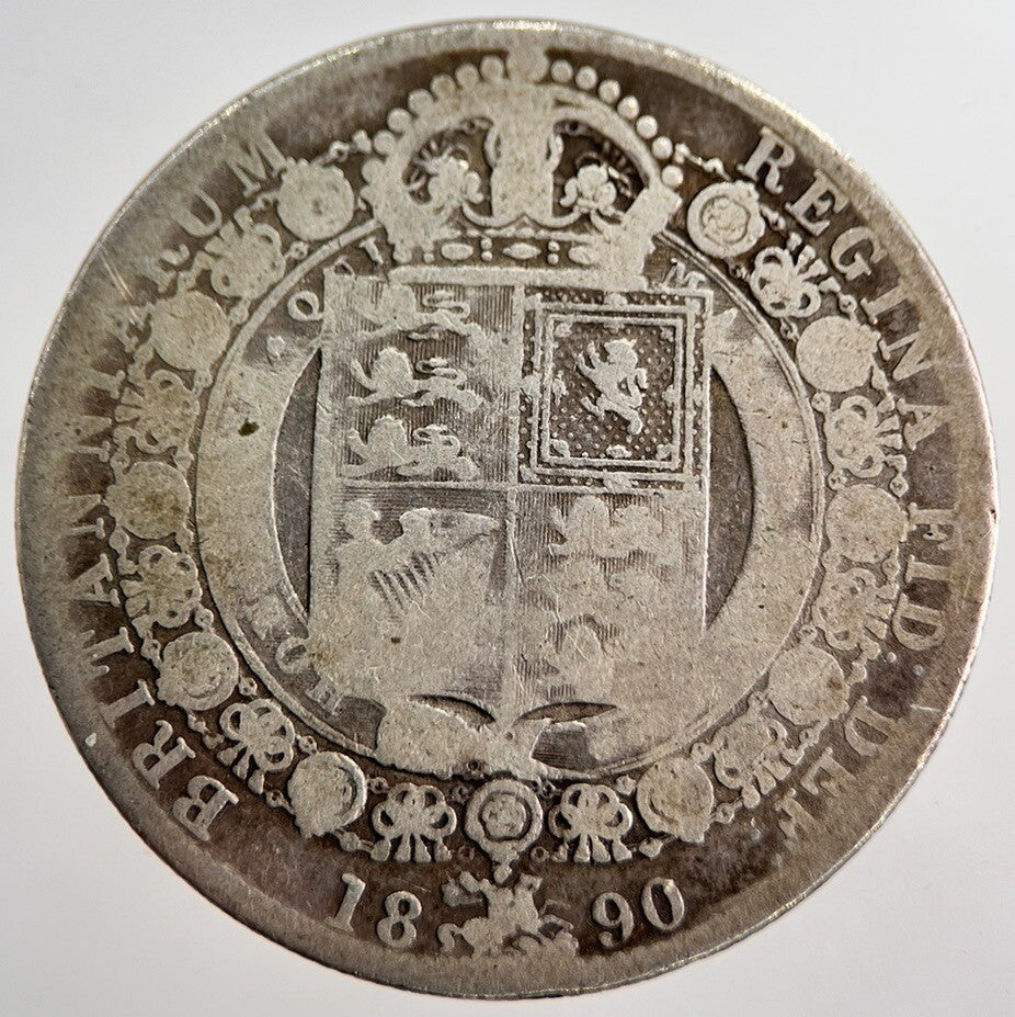 1890 Victoria Half - Crown Silver Coin | Collectable Grade | a8664