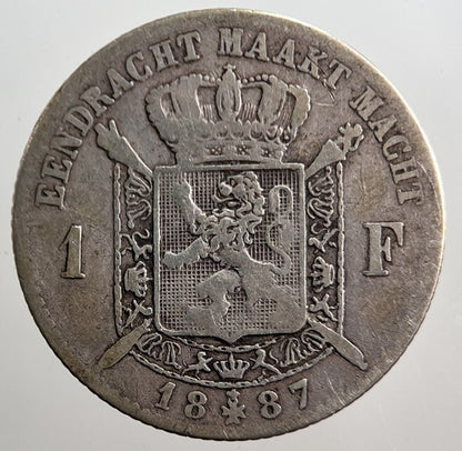 1887 Belgium 1 Franc Silver Coin | Collectable Grade | a3167