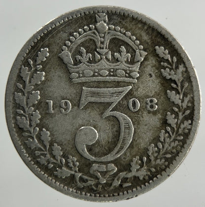1908 Edward VII Threepence Silver Coin | Collectable Grade
