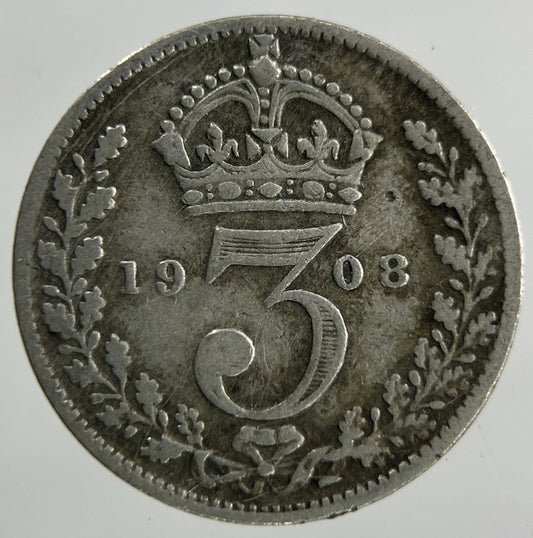 1908 Edward VII Threepence Silver Coin | Collectable Grade