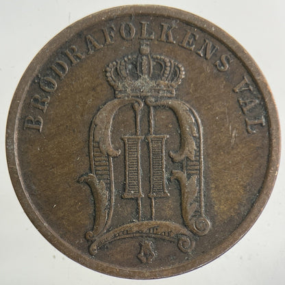 1899 Sweden 2 Ore Coin | Fine Collectable Grade