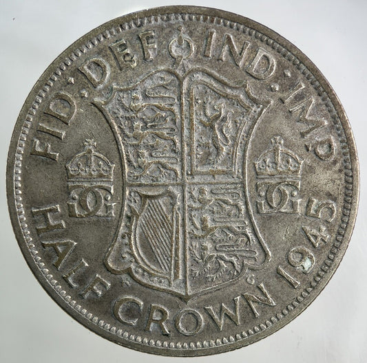 1945 George VI Half - Crown Silver Coin | Fine Collectable Grade
