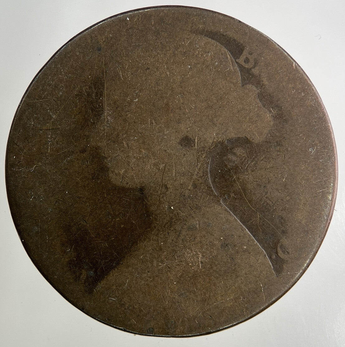 1865 Victoria One Penny Coin | Worn Grade