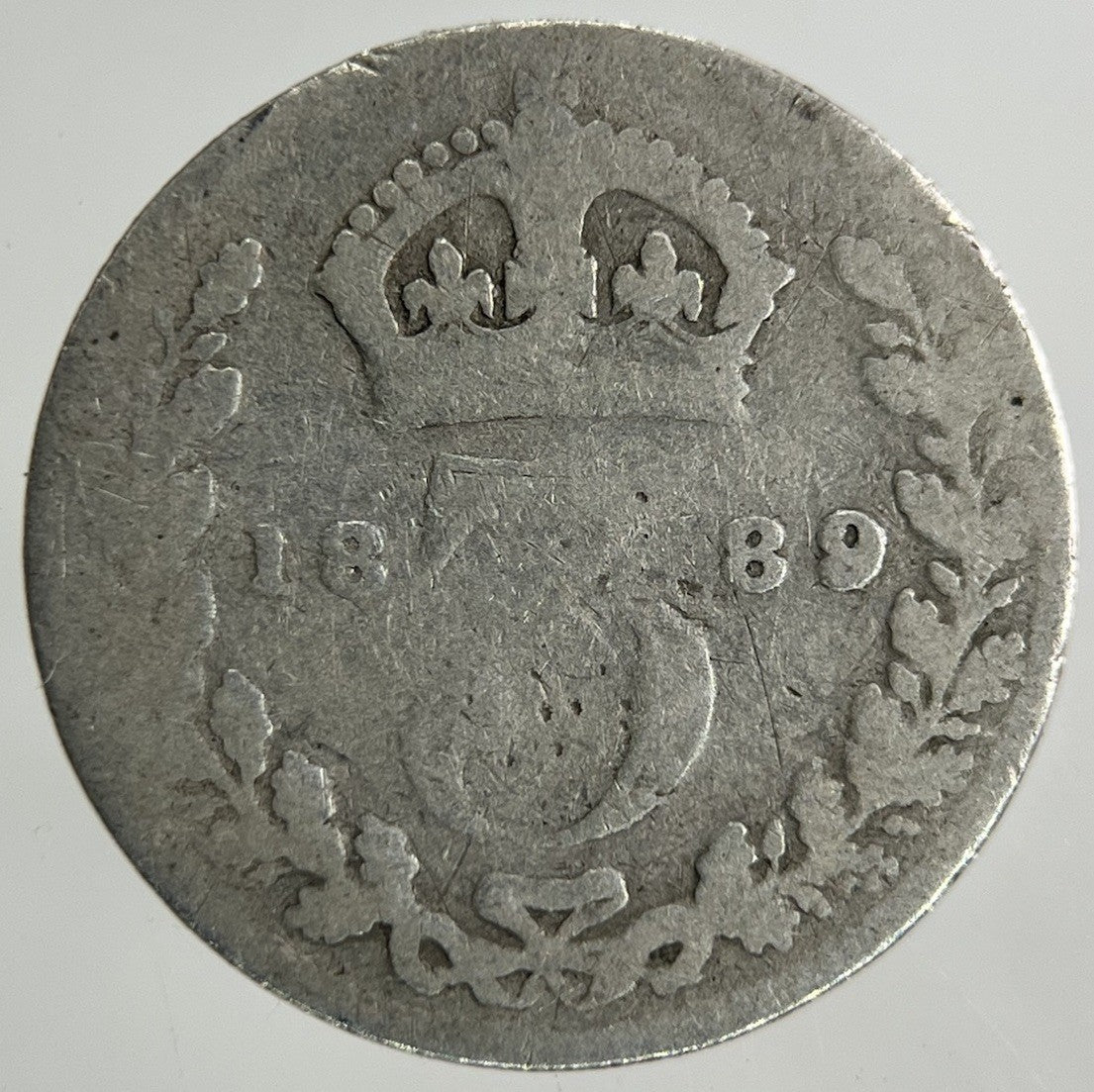 1889 Victoria Threepence Silver Coin | Fair Grade