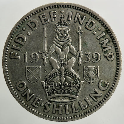 1939 George VI Shilling Silver Coin | Fine Collectable Grade