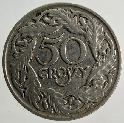 1923 Poland 50 Groszy Coin | Fine Collectable Grade