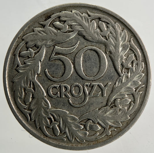 1923 Poland 50 Groszy Coin | Fine Collectable Grade