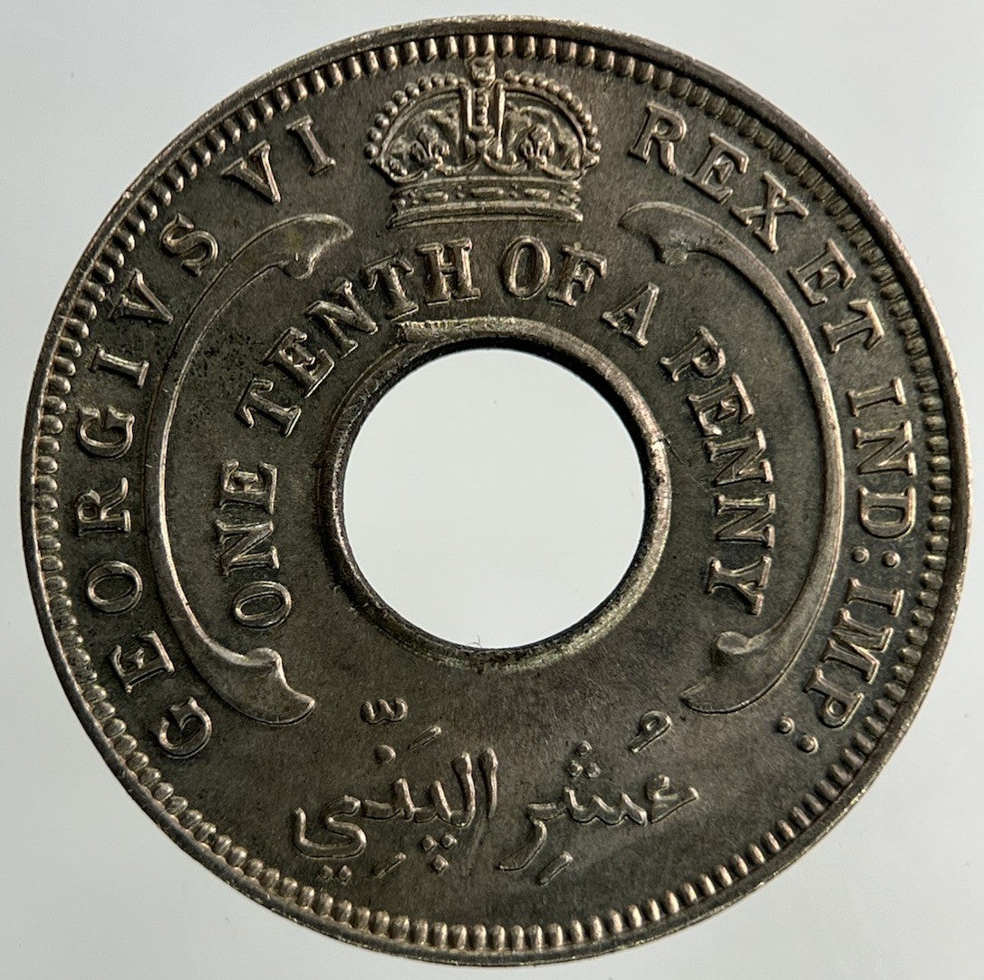 1944 West Africa 1/10 One Tenth Of A Penny Coin | Very Fine Grade