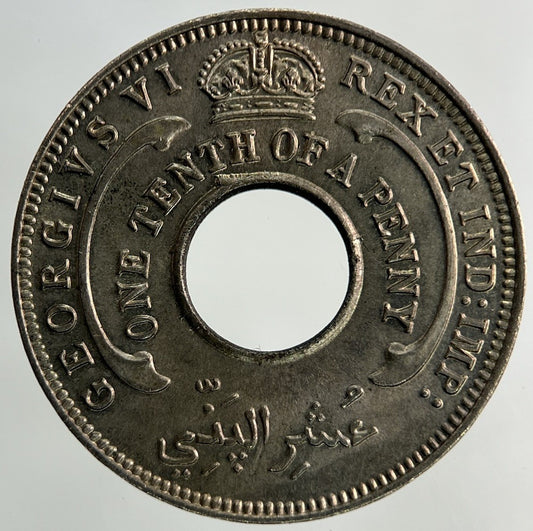 1944 West Africa 1/10 One Tenth Of A Penny Coin | Very Fine Grade