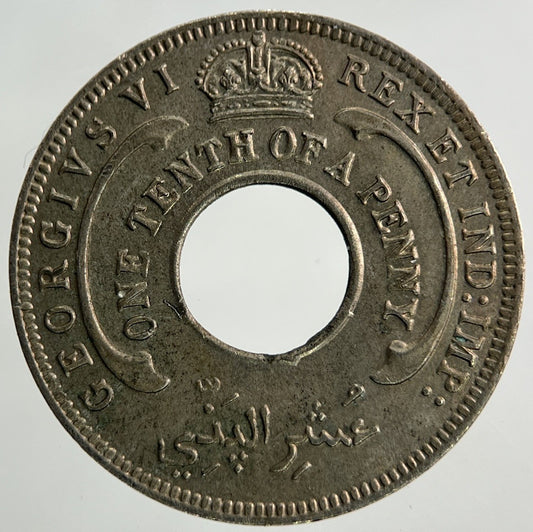 1944 West Africa 1/10 One Tenth Of A Penny Coin | Very Fine Grade
