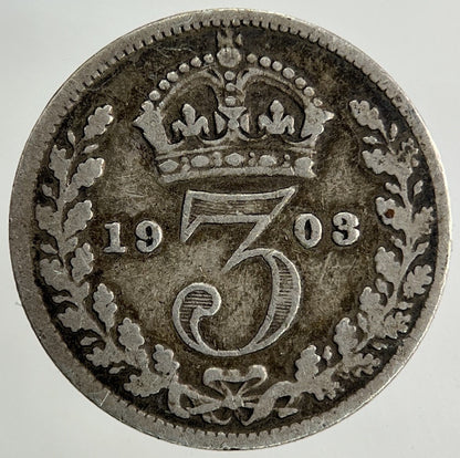 1903 Edward VII Threepence Silver Coin | Fine Collectable Grade