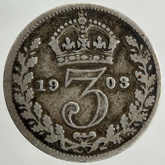 1903 Edward VII Threepence Silver Coin | Fine Collectable Grade