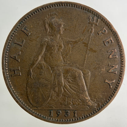1931 George V Half - Penny Coin | Fine Collectable Grade