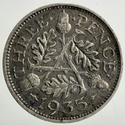 1935 George V Threepence Silver Coin | Fine Collectable Grade