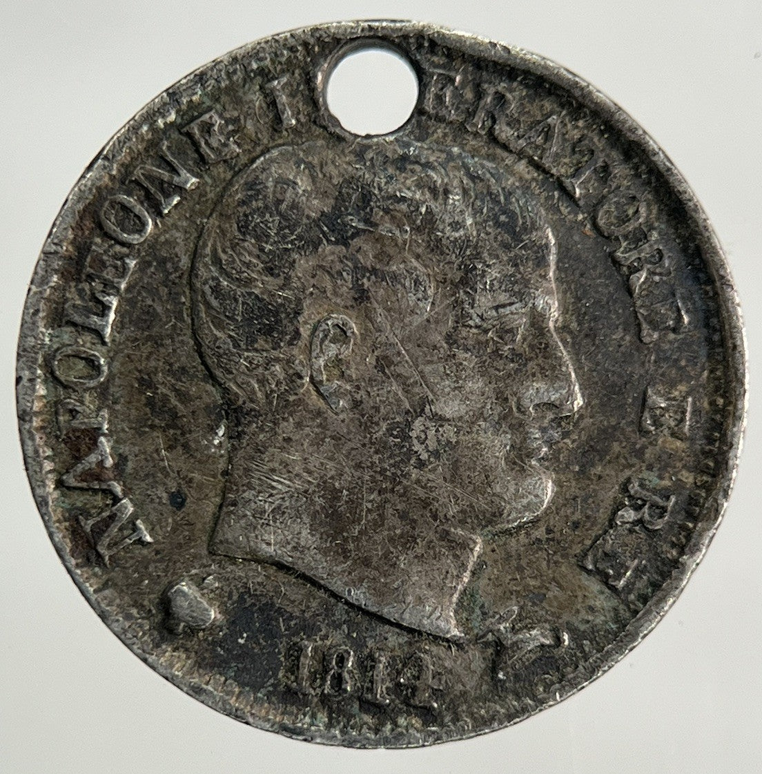1814 Italy Napoleon 5 Soldi Silver Coin | Fine Collectable Grade