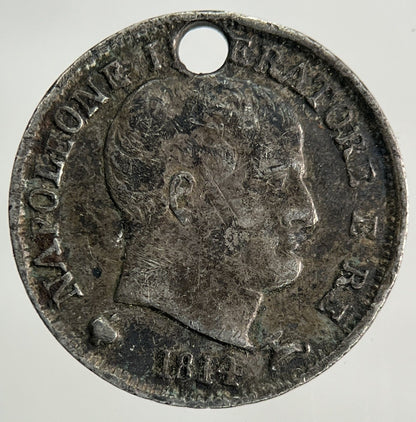 1814 Italy Napoleon 5 Soldi Silver Coin | Fine Collectable Grade