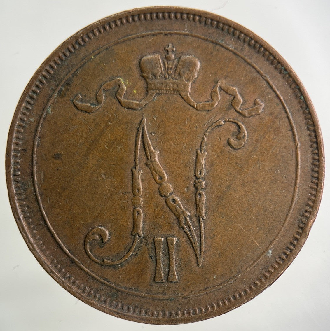 1907 Finland 10 Pennia Coin | Very High Grade