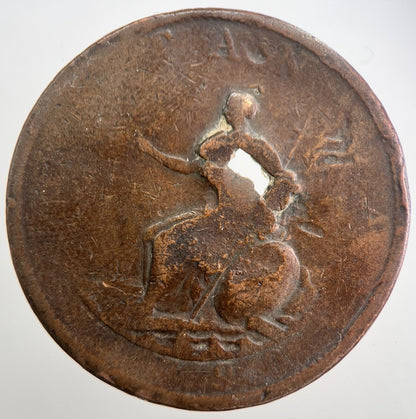 1799 George 3rd III Half - Penny British Coin | Worn Grade | a7514