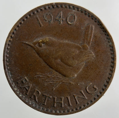 1940 George VI Wren Farthing Coin | Collectable Grade