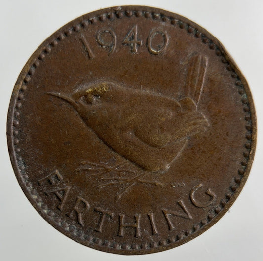 1940 George VI Wren Farthing Coin | Collectable Grade