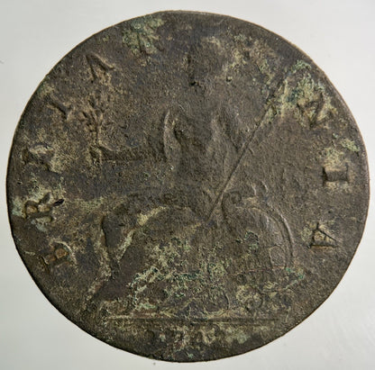 1743 George II 2nd Half - Penny Coin | Fine Collectable Grade